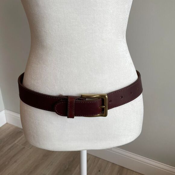 Guess Women's Medium Chocolate Brown & Gold Leather Belt Vintage 90's Equestrian - Picture 1 of 7